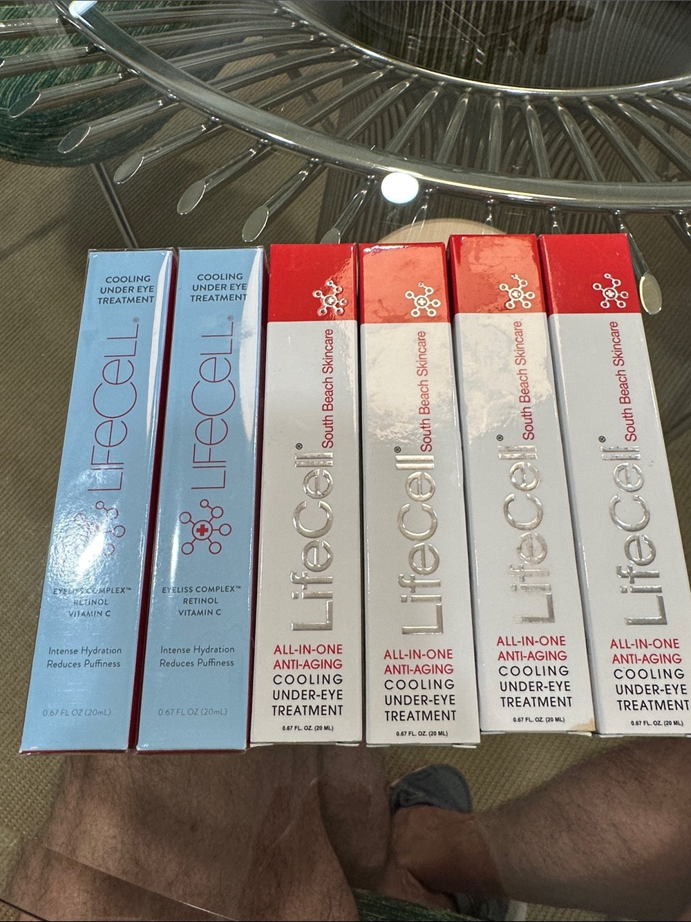 Lifecell All-in-One Anti-Aging Cooling Under-Eye Treatment - Blue/Red (6 tubes)